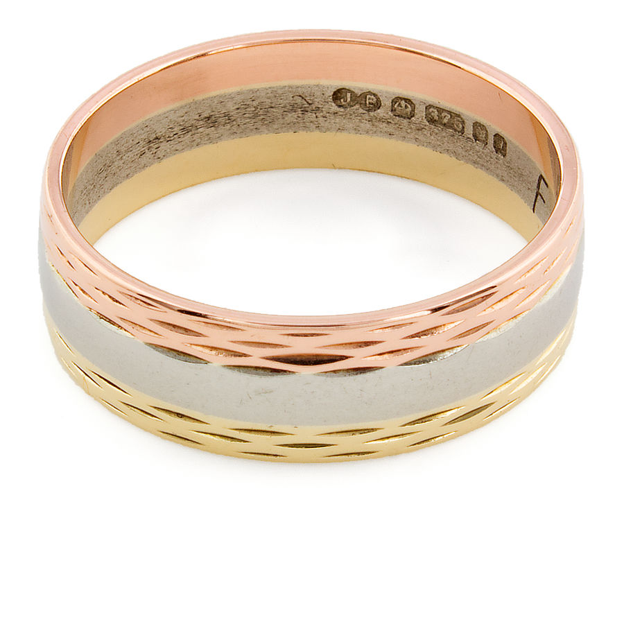 9ct gold 3-tone Wedding Ring size M